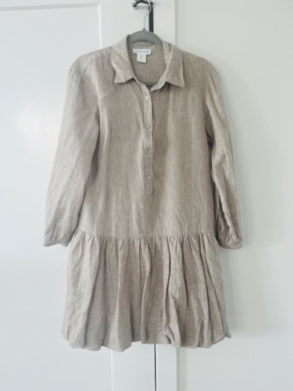 Taupe linen short dress Cynthia Rowley XS